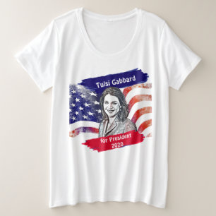Tulsi Gabbard for President 2020 Election Plus Size T-Shirt