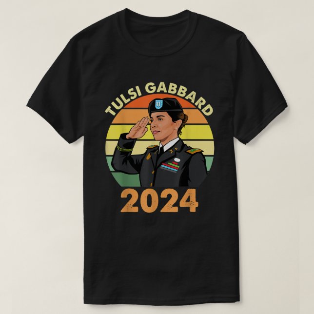 Tulsi Gabbard For President 2024 Patriot Democrat  T-Shirt (Design Front)