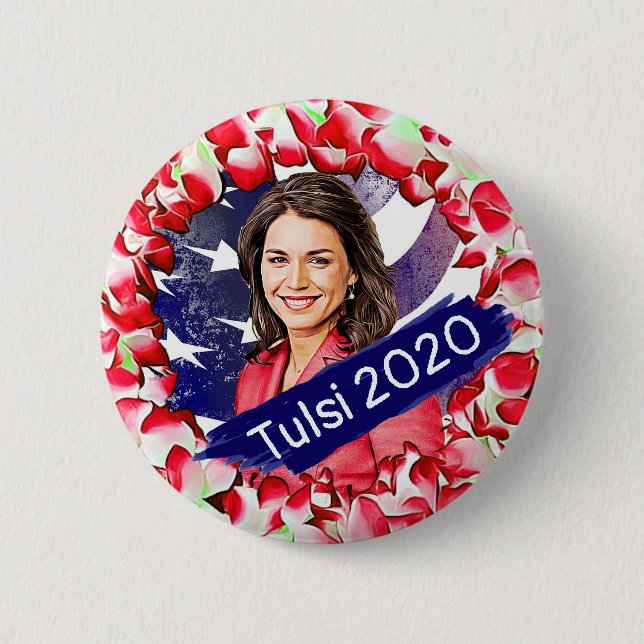 Tulsi Gabbard for Presidnet 2020 Election 6 Cm Round Badge (Front)