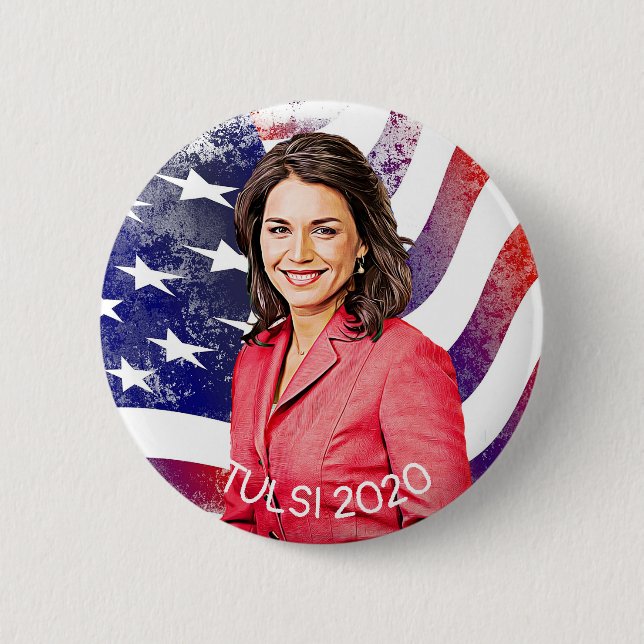 Tulsi Gabbard for Presidnet 2020 Election 6 Cm Round Badge (Front)