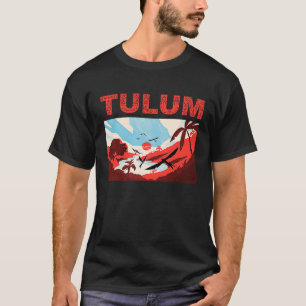 Tulum Beach And Sky Mexico Vacation Tribal Souveni T-Shirt