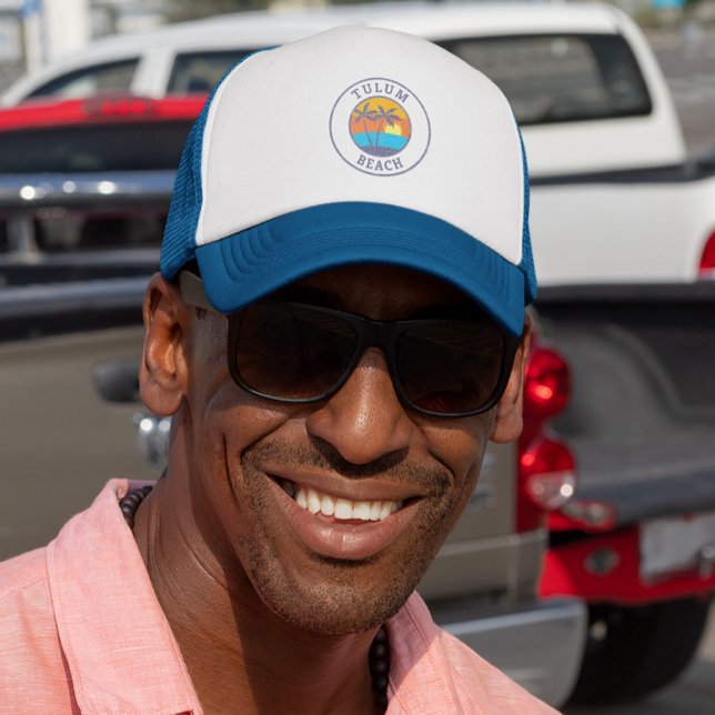 Tulum Beach, Riviera Maya Faded Classic Style Trucker Hat (Creator Uploaded)