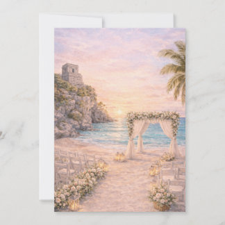 Tulum Beach Wedding Invitation | Editabe