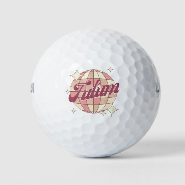 Tulum City Mexico Retro golfing resort  Golf Balls (Front)