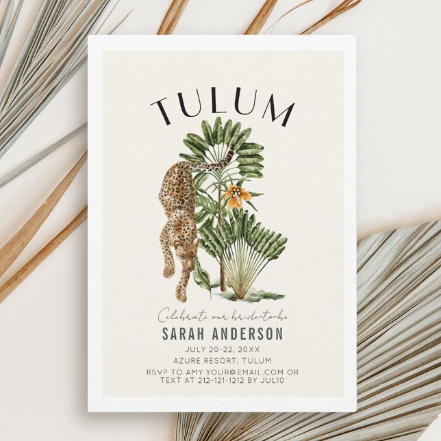 Tulum Leopard Bachelorette Weekend Itinerary Invitation (Creator Uploaded)