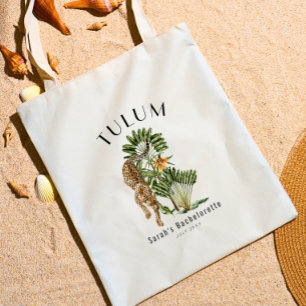 Tulum Leopard Bachelorette Weekend Welcome Tote Bag