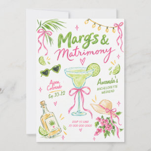 Tulum Margarita Bachelorette Weekend Itinerary Invitation