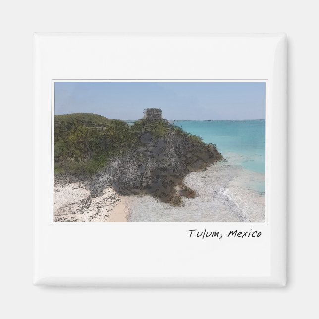 Tulum Mayan Ruins in Mexico Magnet (Front)