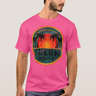Tulum Mexico Beach Vintage Retro Sunset T-Shirt