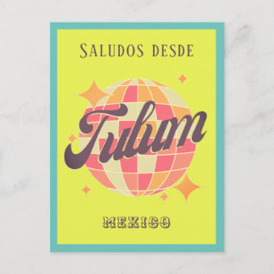 Tulum Mexico colourful beach vacation Postcard