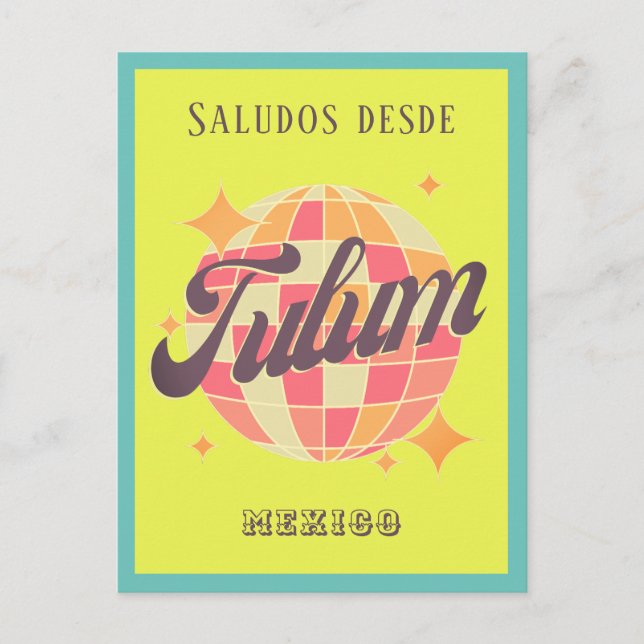 Tulum Mexico colourful beach vacation Postcard (Front)