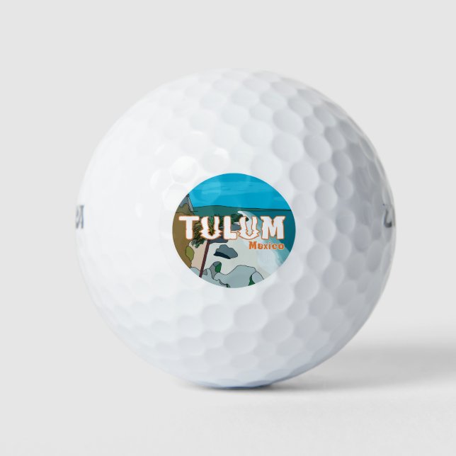 Tulum Mexico Great Gift Idea Golf Balls (Front)