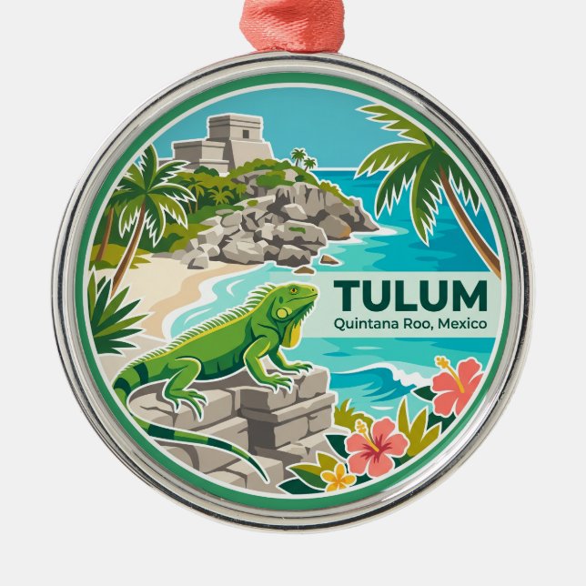 Tulum Mexico Metal Tree Decoration (Front)