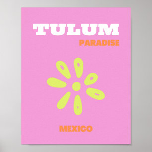 Tulum, Mexico, Preppy, Pink Poster