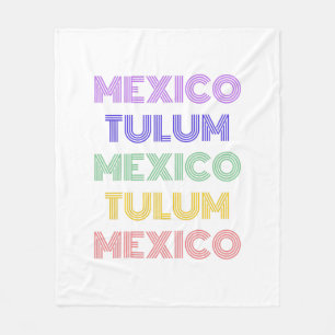 Tulum Mexico Retro Trypography Magnet Fleece Blanket