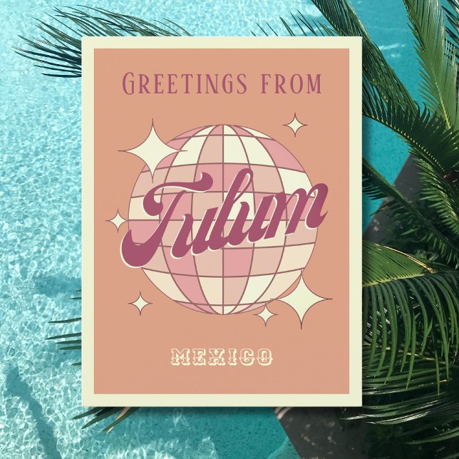 Tulum Mexico Retro Vintage Party Postcard (Creator Uploaded)
