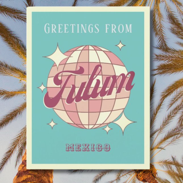 Tulum Mexico Retro Vintage Party Postcard (Creator Uploaded)