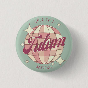 Tulum Mexico Retro Vintage souvenir holiday 3 Cm Round Badge