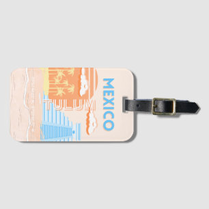 Tulum, Mexico, Travel Art, Summer Beach Luggage Tag