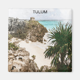 Tulum Mexico Tropical Scenery Souvenir Magnet