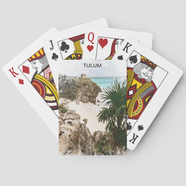 Tulum Mexico Tropical Scenery Souvenir Playing Cards (Back)