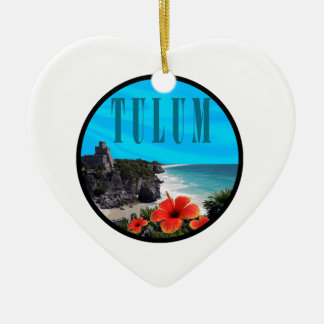 Tulum past present ceramic tree decoration