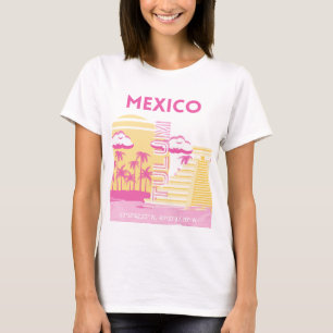 Tulum, Travel Art, Preppy Art, Pink T-Shirt