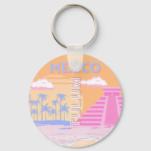 Tulum, Travel Art, Preppy Key Ring