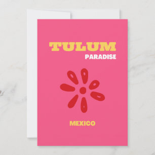 Tulum, Travel Art, Preppy, Pink Thank You Card