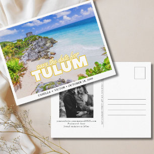 Tulum Wedding Save the Date Mexico Postcard