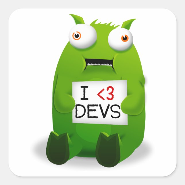 Tumbeasts I Heart Devs Sticker (Front)