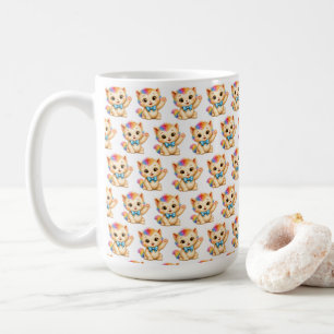 Tumble the Kitten Rainbow Coffee Mug