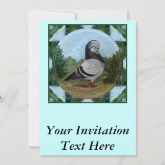 Tumbler Blue Grizzle Pigeon Invitation