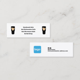 Tumbler Care Instructions Add Logo Mini Business Card