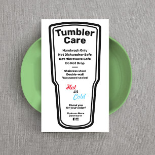 Tumbler Care Instructions Business Card