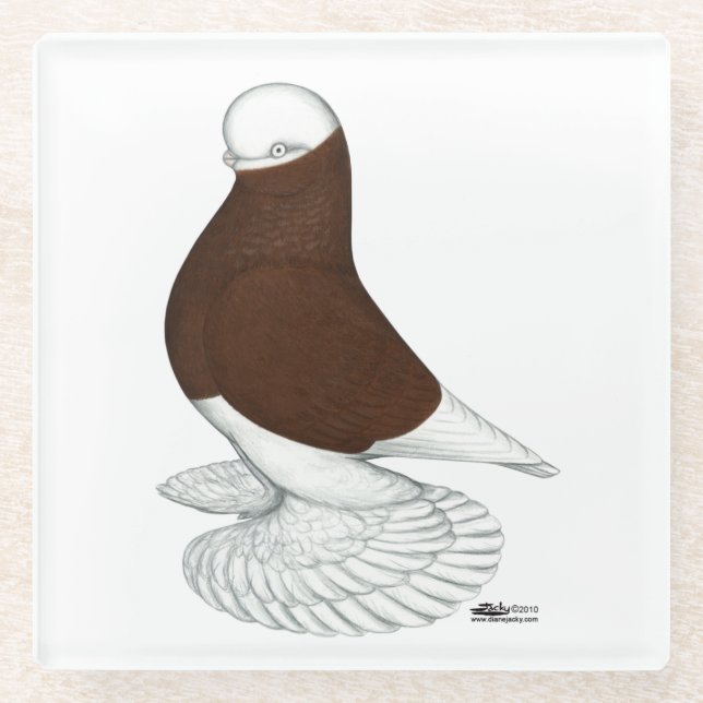 Tumbler:  Muffed Red Bald Glass Coaster (Front)