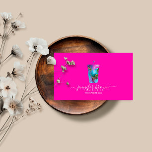 Tumbler ombré neon pink mug maker business card