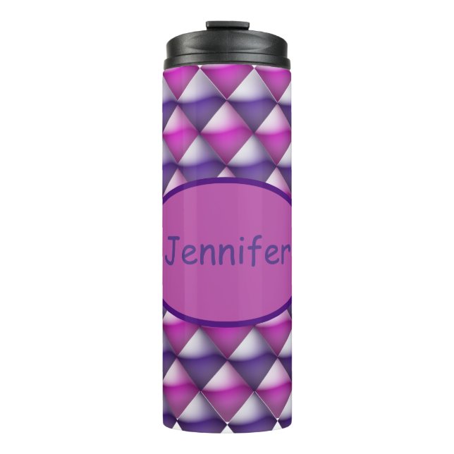Tumbler - Purple and Pink Quilted Look (Front)