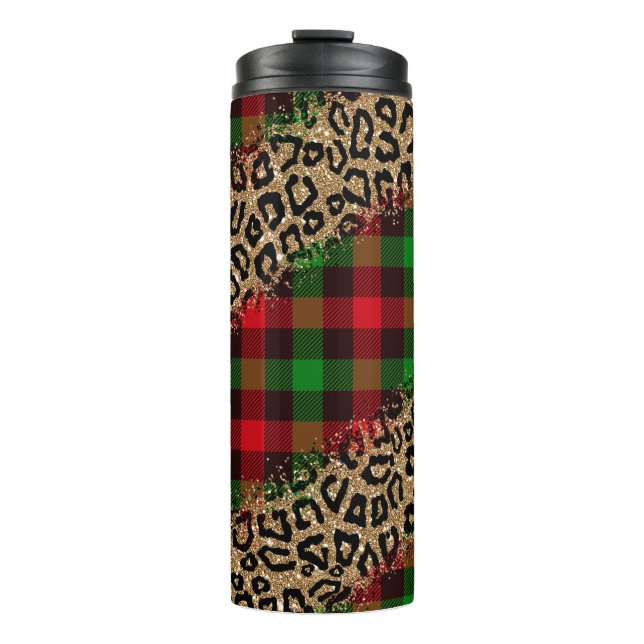 Tumbler Sublimation Designs buffalo plaid Xmas (Front)