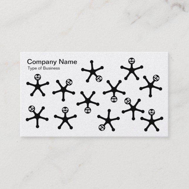 Tumblers - Black on White (Platinum) Business Card (Front)