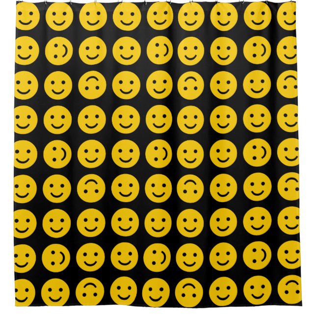 Tumbling - Amber on Black Shower Curtain (Front)