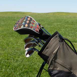 Tumbling blocks quilt piece golf head cover