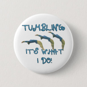 Tumbling gymnast 6 cm round badge