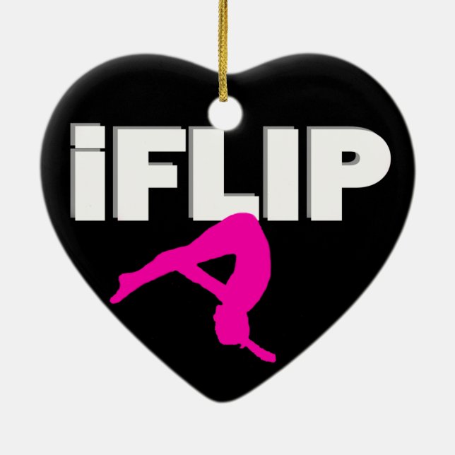 Tumbling gymnast ceramic tree decoration (Back)