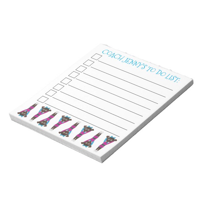 Tumbling Gymnastics Acro Dance Coach To Do List Notepad (Rotated)