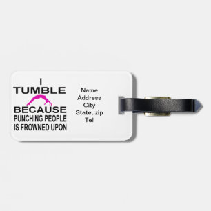 Tumbling gymnastics bag luggage tag