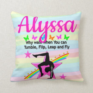 TUMBLING GYMNASTICS QUOTE DESIGN CUSHION