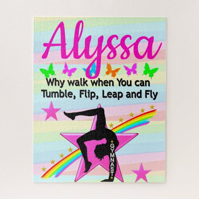 TUMBLING GYMNASTICS QUOTE DESIGN JIGSAW PUZZLE (Vertical)