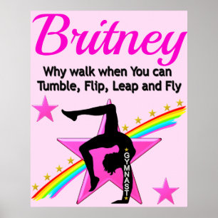TUMBLING QUEEN GYMNASTICS PERSONALIZED POSTER