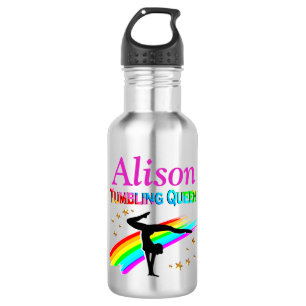 TUMBLING QUEEN PERSONALIZED WATER BOTTLE